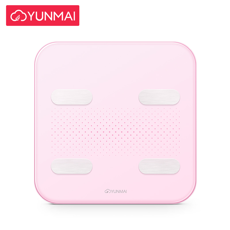 云麦(YUNMAI)好轻Color2智能家用体脂秤樱花粉 29项身体数据测量 精准测体脂称体重 钢化玻璃材质 重量1.7KG高清大图