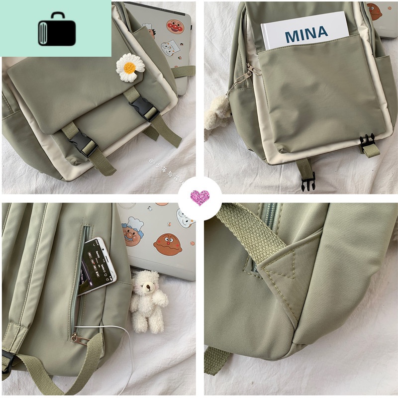 日系原宿小清新韩版ins可爱少女chic双肩包中学生背包森系 书包女NEW LAKE高清大图