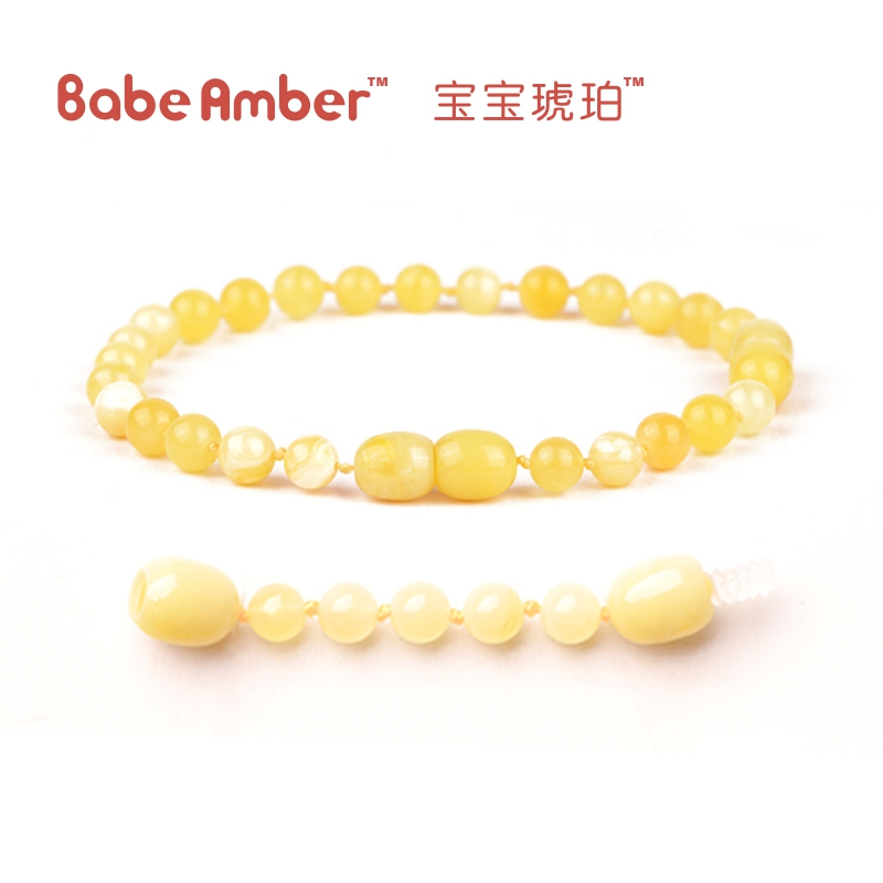 BabeAmber宝宝琥珀天然琥珀健康链宝宝满月周岁送礼 蜂蜜色(Butterscotc)