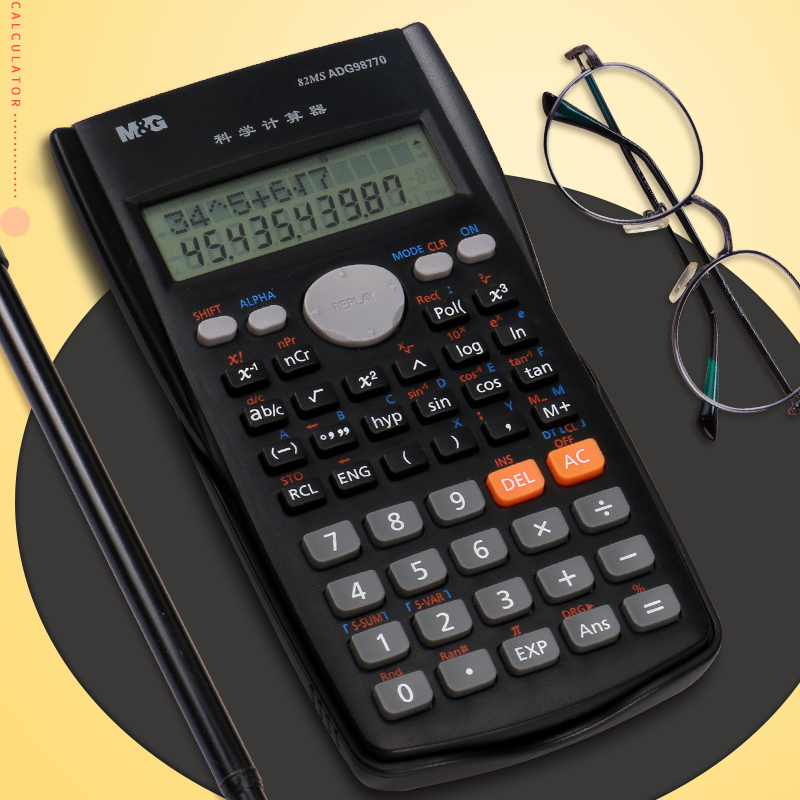 计算机一建会计小型大学小号便携型统计学开根号记算计黑色函数计算器