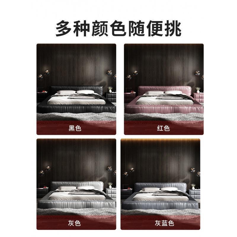 床北欧现代简约工业风轻奢主卧榻榻米落地矮床欧式双人公主床_666 裸床+升级独立袋软硬两用床垫【床垫真的好强烈推荐】 1800mm*2000mm气压结构