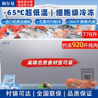 和尔曼 770升零下65度超低温水产冷柜 商用卧式冰柜 -65℃海鲜餐厅日料店金枪鱼商用水产保存箱DW-65W770B