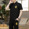 传奇保罗(CHUANQIBAOLUO)中国风男士套装衣服短袖唐装汉服夏季休闲刺绣两件套T恤-