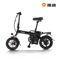 雅迪F3升级锂电折叠迷你代步电动自行车新国标3C型号TDT2203Z F3悦享版黑色