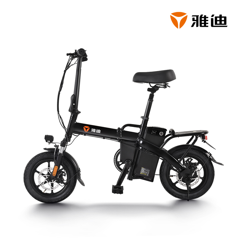 雅迪F3升级锂电折叠迷你代步电动自行车新国标3C型号TDT2203Z F3悦享版黑色