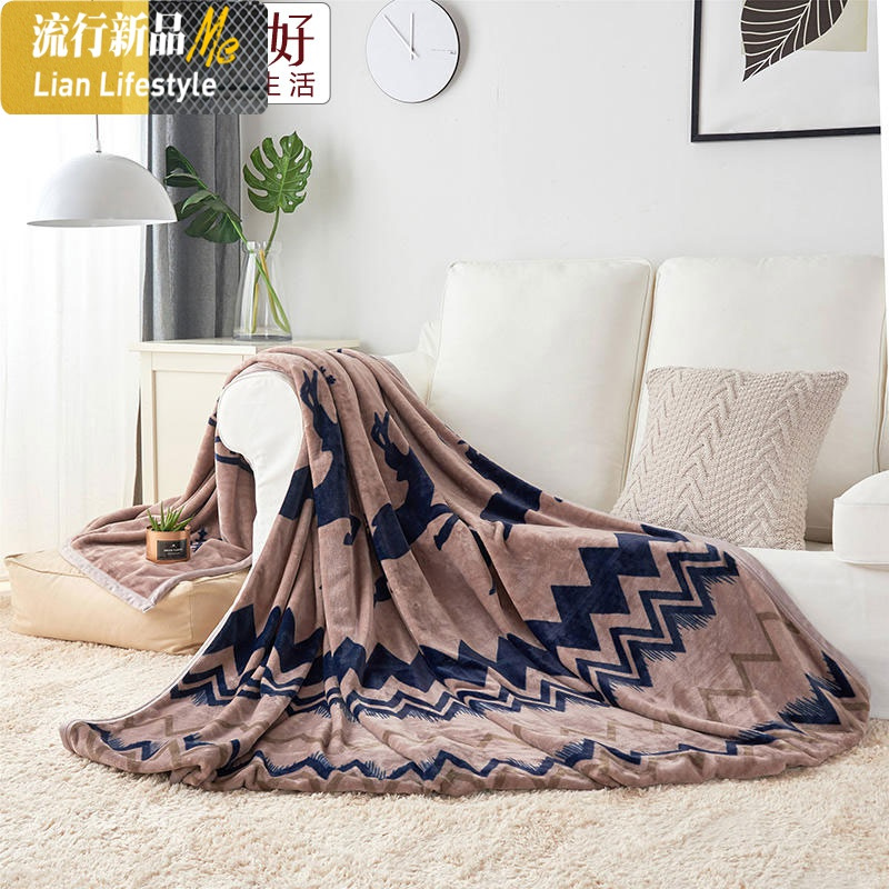 云貂绒毛毯加厚冬季加厚保暖床单盖毯单人双人绒毯1.8m单件 三维工匠