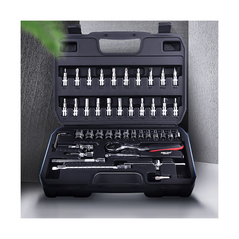 huakagu46件棘轮扳手套装自核汽修多功能汽车维修工具箱