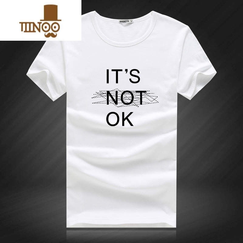 YANXU工厂 男士短袖T恤韩版潮流圆领修身男装社会青年青青身潮高清大图