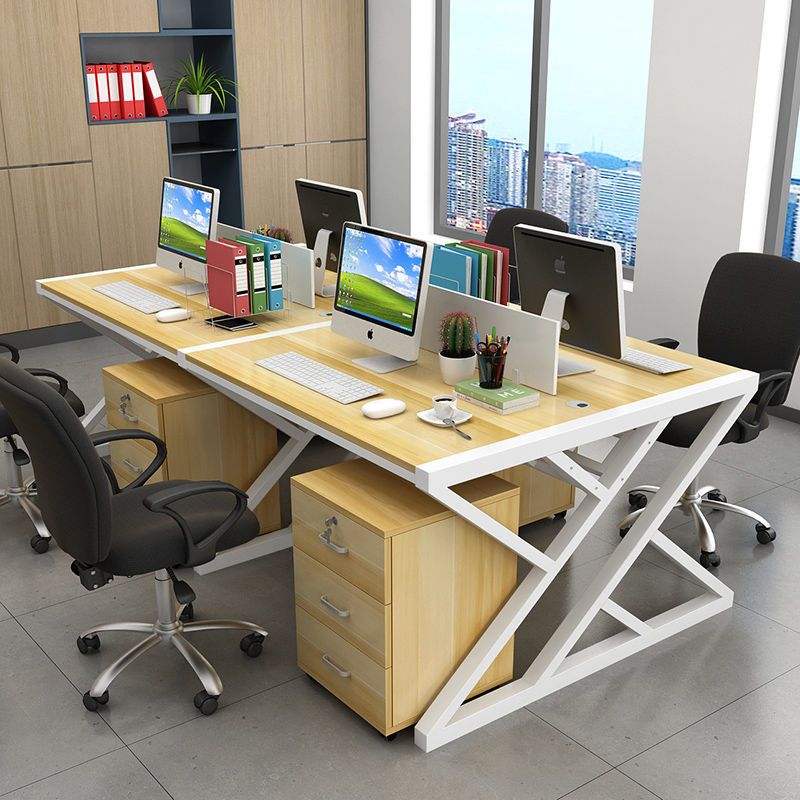 职员办公桌员工电脑桌椅组合简约闪电客现公家具26四4人屏风工作位