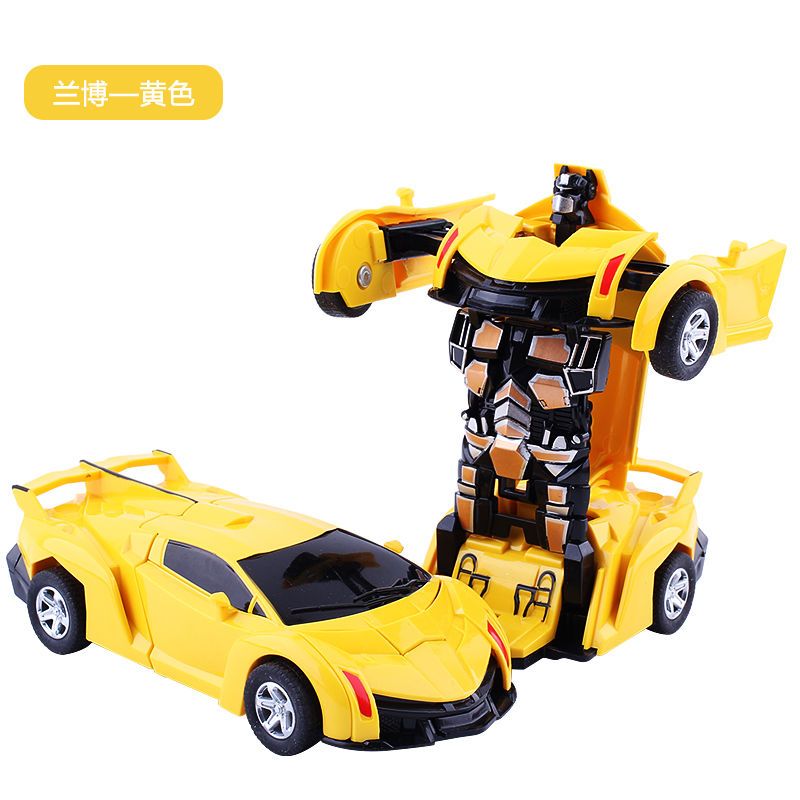 变形玩具金刚大黄蜂机器人男孩玩具小汽车模型撞击变身儿童惯性车兰博