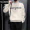 HLCOMAN痞帅印花卫衣男无帽长袖t恤潮牌男装外套中性风条纹上衣
