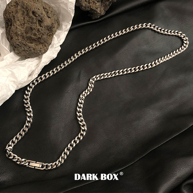 DARK BOX钢制中性质感男女情侣链条项链街头嘻哈复古港风潮酷链子 一条
