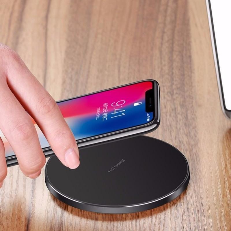 华为p40pro无线充电器手机qi快充无线充电器p30pro圆形铝合金红色华为