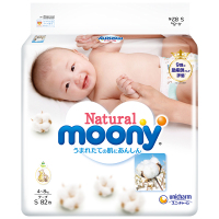 尤妮佳皇家 MOONY Natural 小号婴儿纸尿裤S号S82片(4kg-8kg)