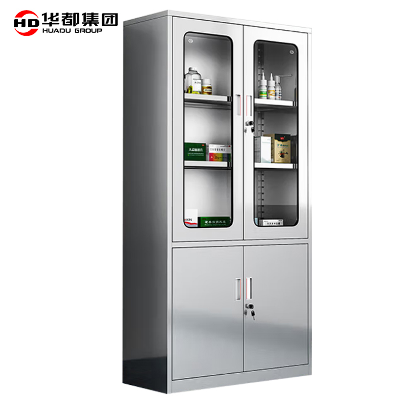 华都HDXG-10 不锈钢304大器械柜华都304不锈钢文件柜办公资料柜医疗器械柜医院带锁档案凭证柜药品柜高清大图