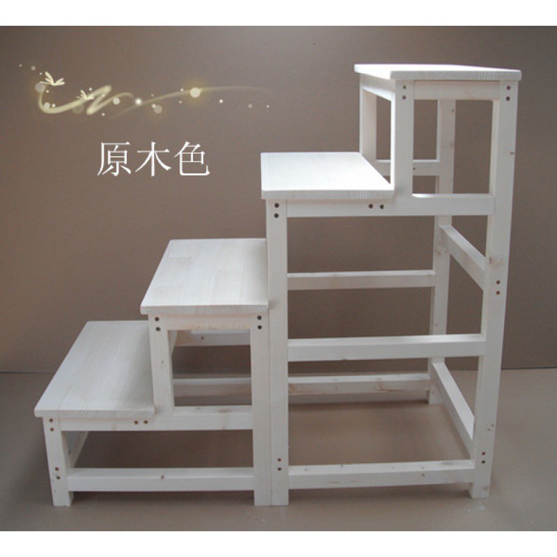 纯实木活动楼梯 梯子 梯凳 家用三步 四步/五步梯子爬梯 三维工匠 120cm五步碳化色家用梯高清大图
