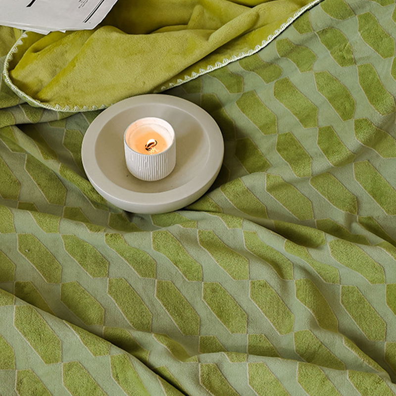 东纺拾光DF1046 简约系列毛毯230*200cm 绿色高清大图