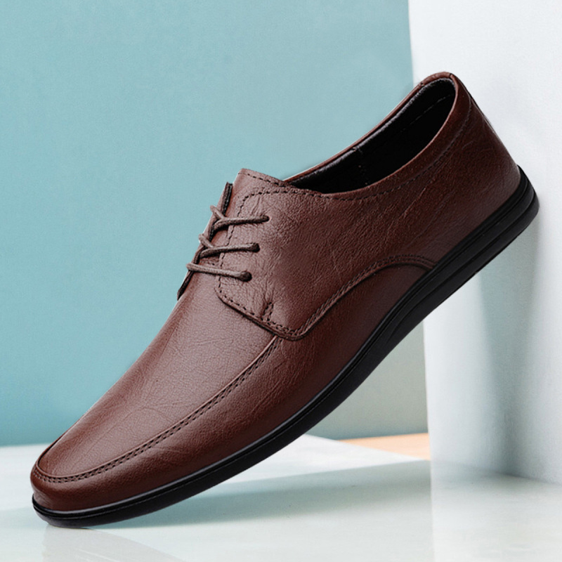 木林森mulinsen时尚男鞋休闲鞋简约舒适套脚商务休闲皮鞋豆豆鞋