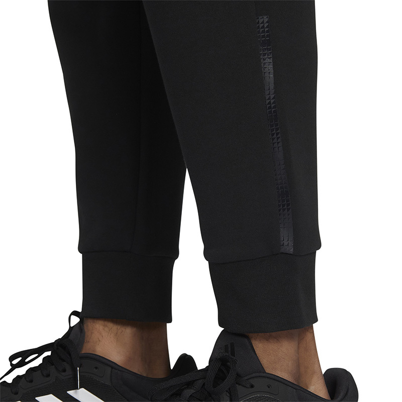 adidas 武极系列 纯色松紧腰束脚运动裤 男款 黑色 HN8962