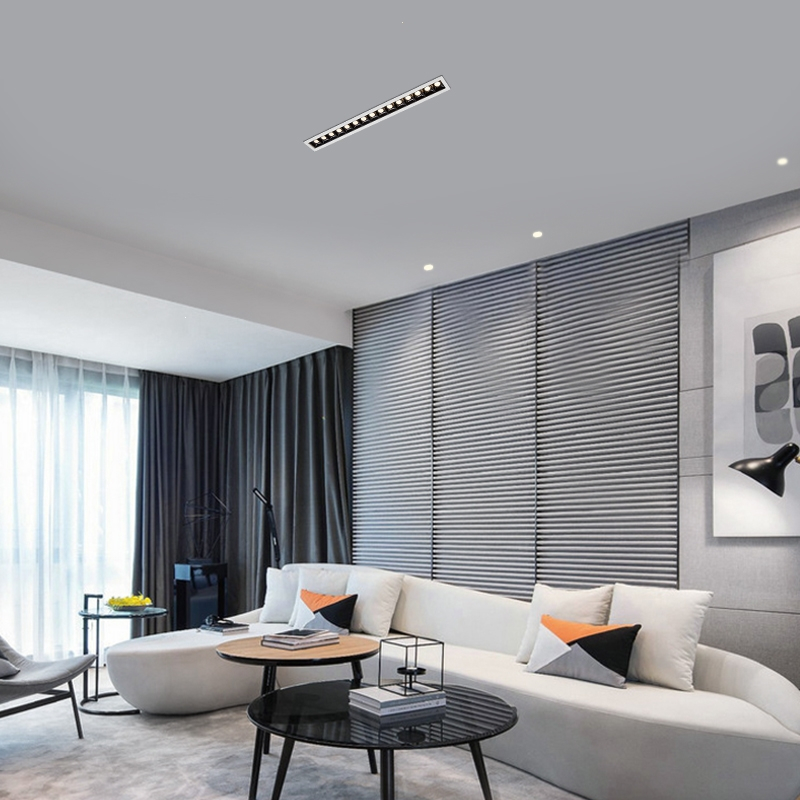 洗墙灯无主灯温特雷特设计高显色天花灯线性办公室格栅灯别墅餐厅防