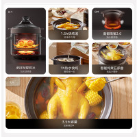 美的电炖锅煲汤锅砂锅家用紫砂全自动炖汤煮粥沸炖煲新款电炖锅MD-DGE35J56