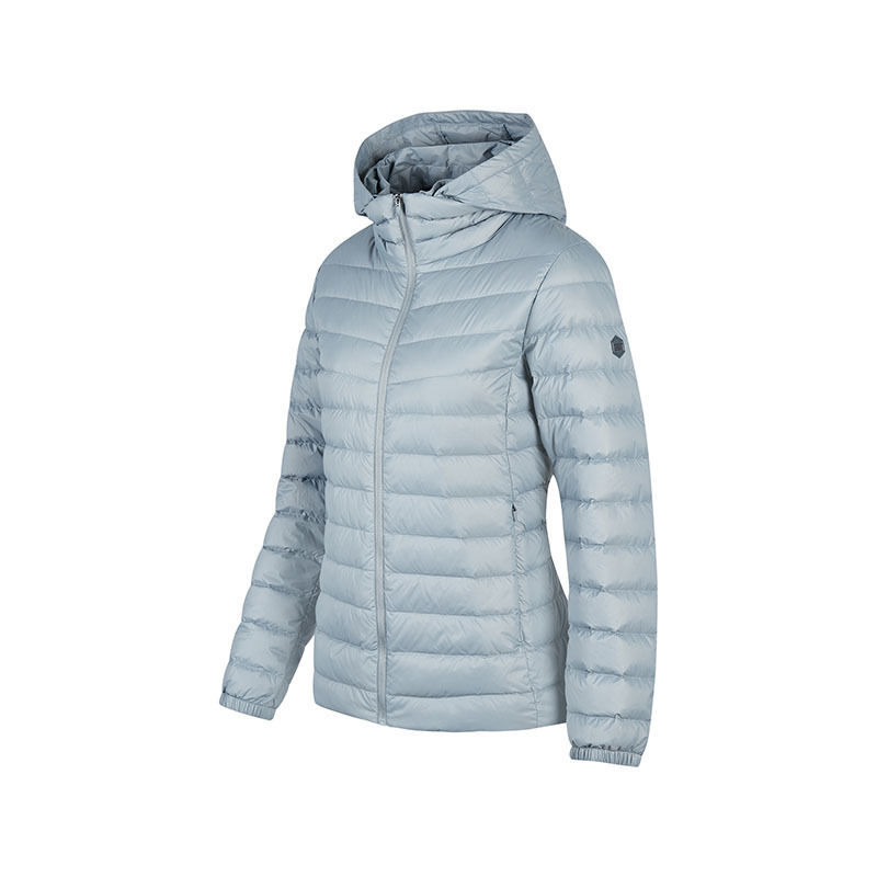 skechers 梭织轻薄防风连帽羽绒服 女款 浅蓝色 p423w011-02n6