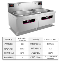乐创(lecon)商用电磁双头大锅灶 锅径1000 30KW*2大功率酒店饭堂电磁灶 L-JG-BSXC30KS