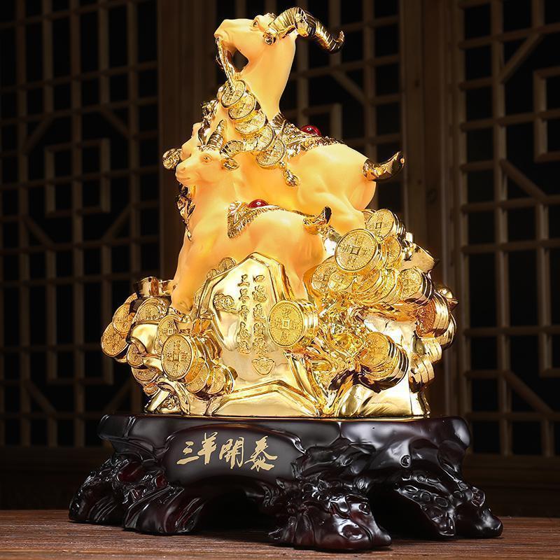 三羊开泰羊摆件镇宅风水三阳开泰生肖酒柜装饰开业礼品办公室_935_18