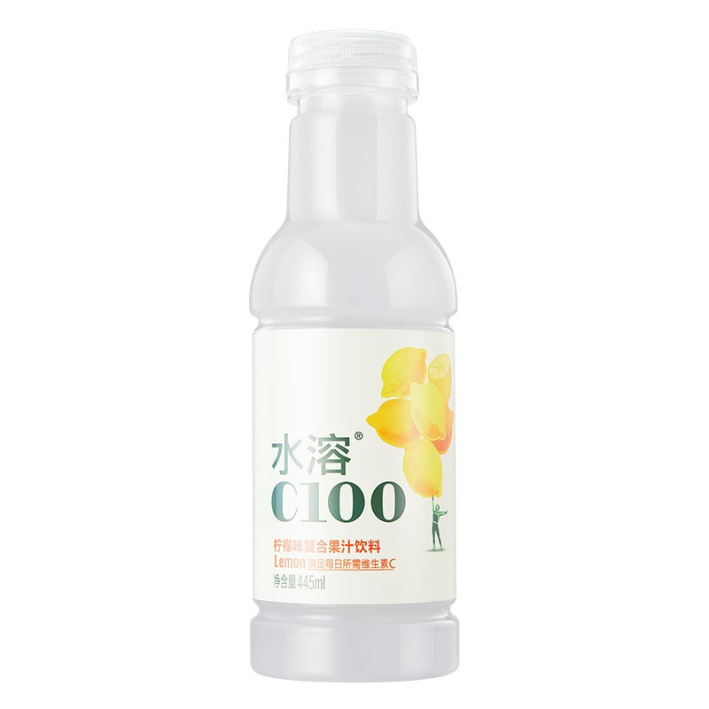 农夫山泉 水溶C100柠檬味 复合果汁饮料 445ml*15瓶 整箱装