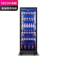 乐创(lecon)展示柜冷藏饮料啤酒柜便利店超市冰箱酒吧夜店大容量回弹门风冷单门400L LC-ZSG01