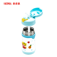 膳魔师(THERMOS)儿童保温杯316L不锈钢婴儿吸管杯幼儿园宝宝保温杯学生水杯女男305MLTCKC-350FS