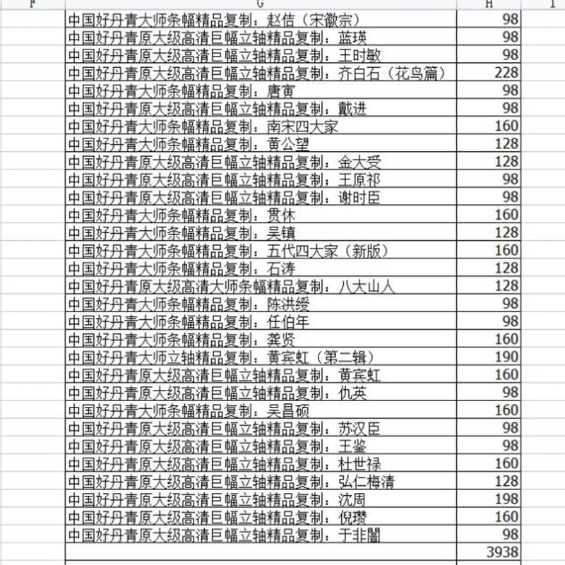 沈周 [正版]中国好丹青大师条幅精品复制原大级高清巨幅龚贤石涛齐白石黄宾虹黄公望倪瓒沈周南宋北宋四大家吴镇画集大图学习临