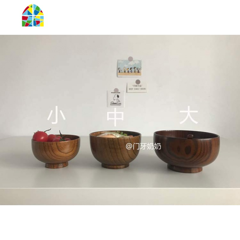 韩国ins木碗酸奶沙拉碗水果碗早餐麦片碗米饭碗泡面碗韩式 FENGHOU 筷子一双
