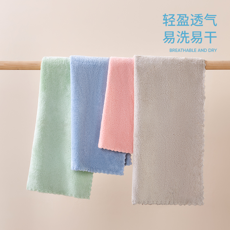 洁玉 清婉珊瑚绒34.5*34.5cm方巾1条 J0027W 粉色高清大图