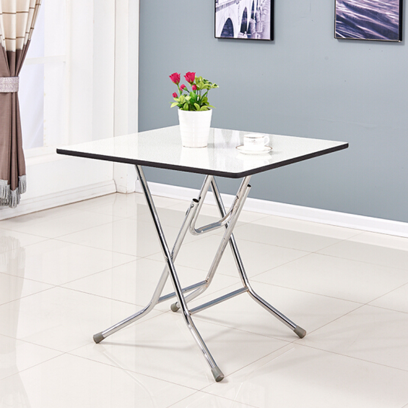 逐鹿中原折叠餐桌家用可移动桌子小户型家用吃饭桌子zl792钢木折叠