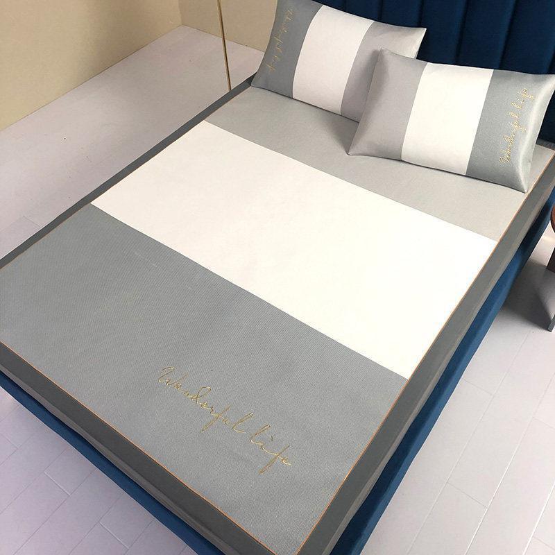 美帮汇高端冰丝凉席三件套1.8m床夏季可水洗折叠空调软席1.5米席子2.0高清大图