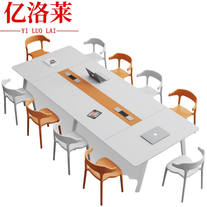 亿洛莱 会议桌+14椅 4000*1500*750mm 套高清大图