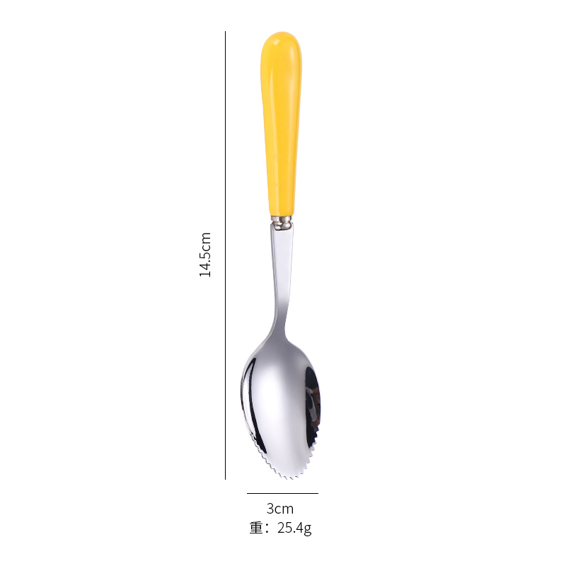 开优米(Kiuimi)儿童挖泥勺宝宝辅食器儿童餐具幼儿水果泥刮勺神器 黄色