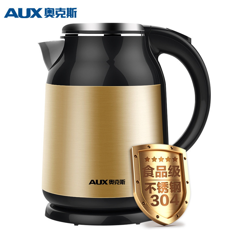 奥克斯(AUX) 电水壶 养生壶 HX-A1808G 1.8L/升大容量 电热烧水壶家用三层防烫304不锈钢