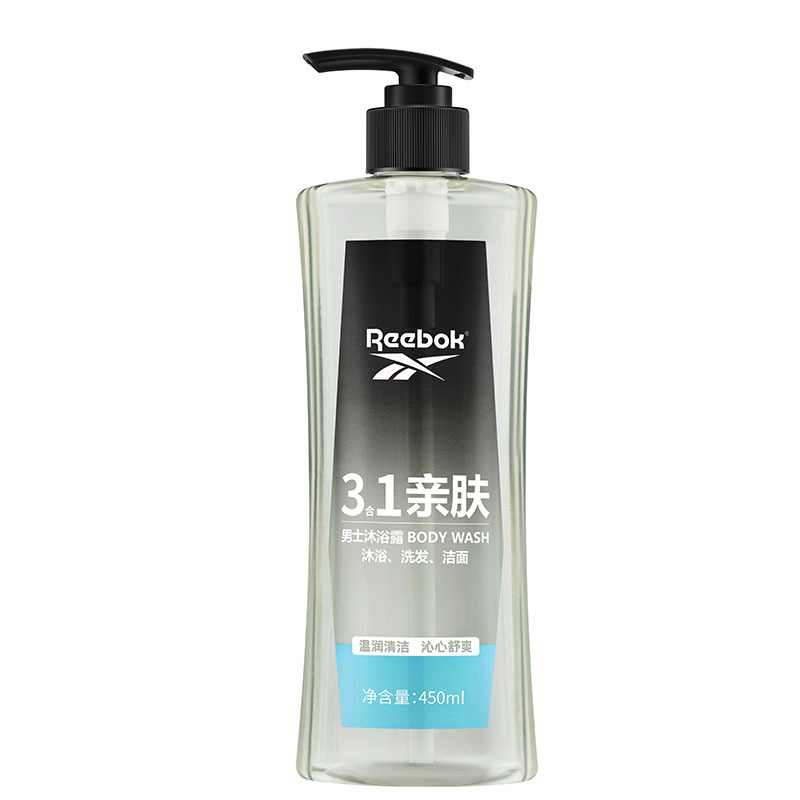 锐步男士三合一沐浴露-洁净亲肤450ml 沐浴露洗发水洗面奶三效合一