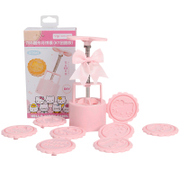 学厨HELLO KITTY 烘焙工具 冰皮月饼模具手压式家用绿豆糕点心压花立体团圆款8花片套装 75gKT7049