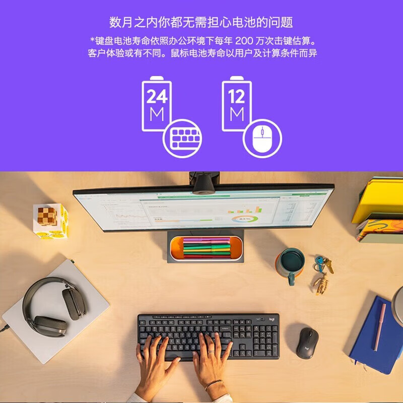 罗技(Logitech) MK370 无线蓝牙键鼠套装 电脑笔记本键鼠套装
