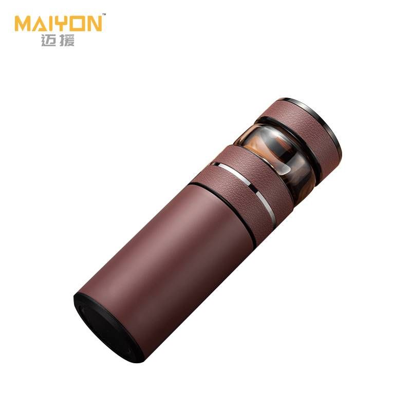 迈援 茶水分离智能保温杯 咖啡色501-600ml 个高清大图