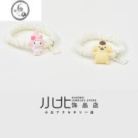 JiMi玉桂狗小肠发圈可爱头绳女生皮筋森系简约扎头马尾皮套发绳发饰 粉色+黄色 均码