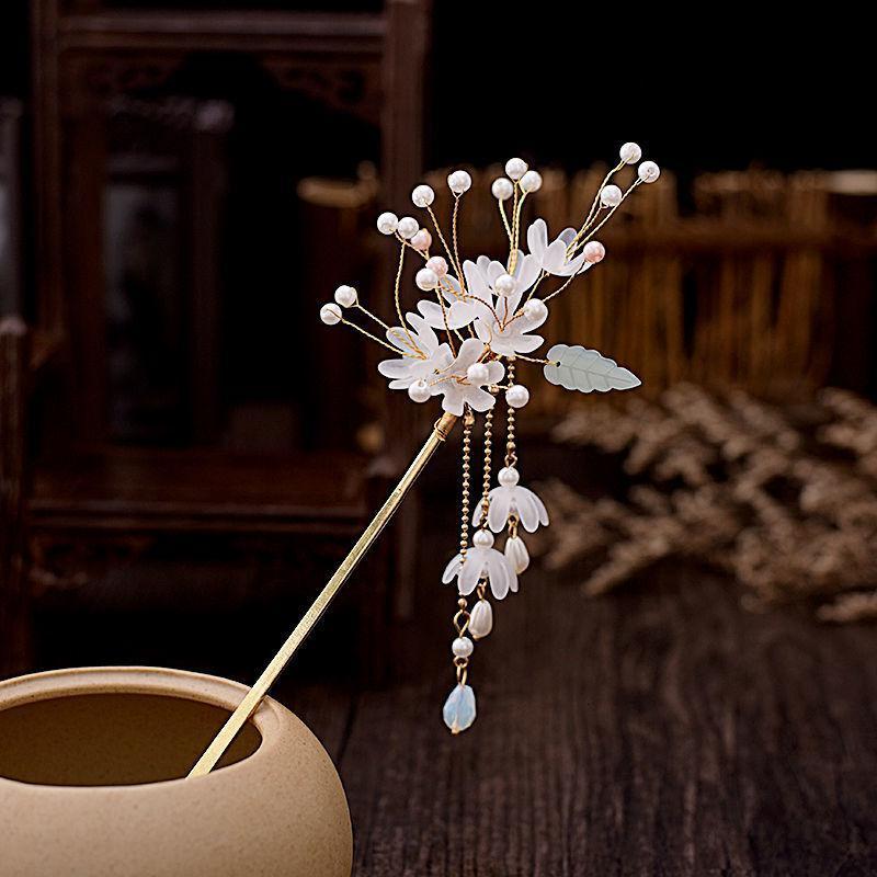 木簪子古风饰品小清新文艺发簪日常古风盘发簪子铃兰花朵汉服头饰七夕