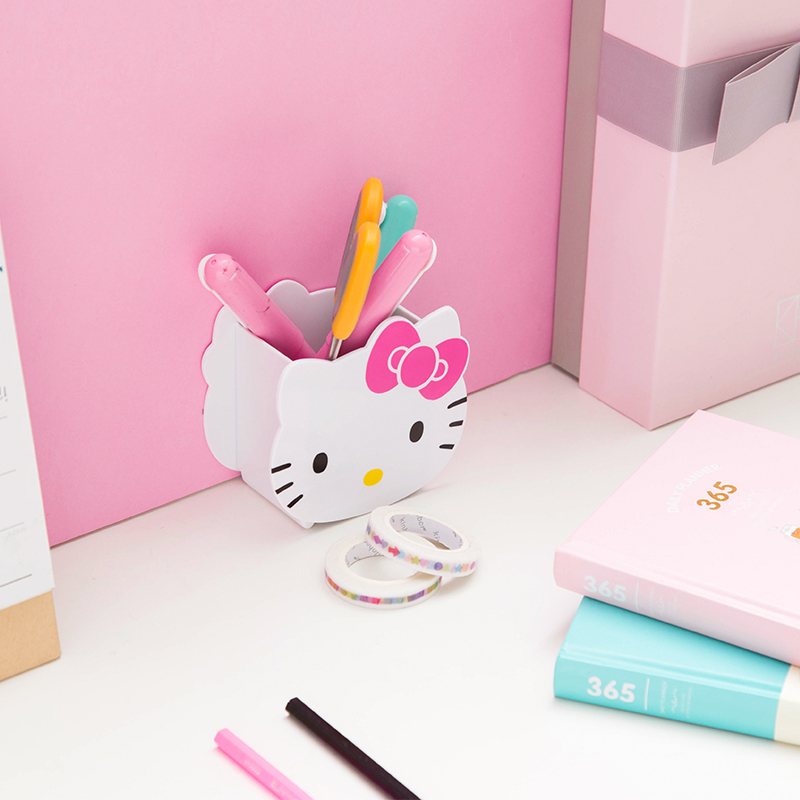 广博(GuangBo)KT86191 HelloKitty造型笔筒(2个) 笔座 桌面办公文具用品 颜色随机