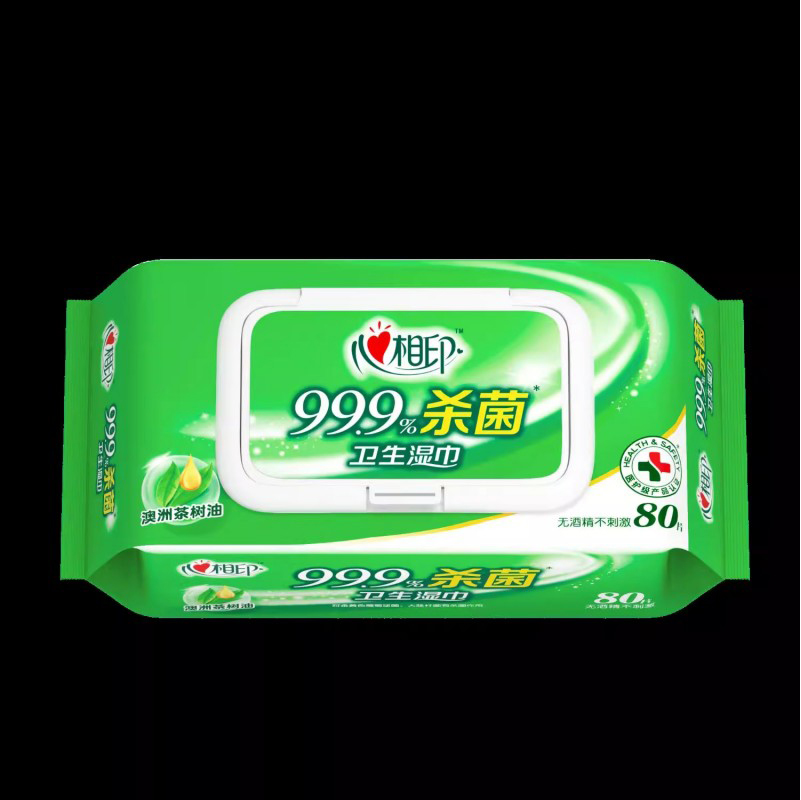 心相印(Mind Act Upon Mind) 3XCA080心相印湿巾杀菌卫生系列带盖抽取 80抽装*3包(包装)高清大图