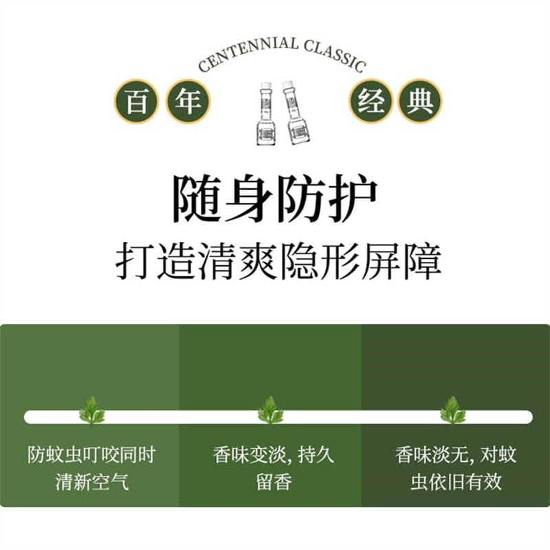 永安虎标 艾叶薄荷花露水185ml小瓶装 婴幼儿童蚊虫止痒清凉油风油精青草膏提神开车防困高清大图