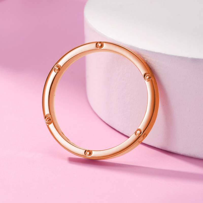 老庙黄金18k金素圈k金戒指情侣对戒