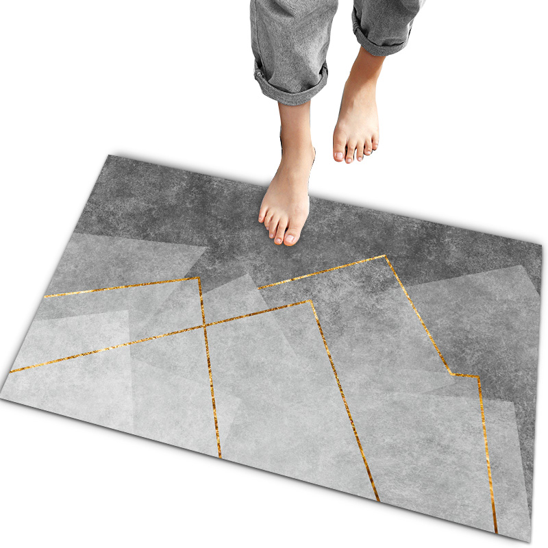 [补贴10%]50*80cm(吸水防滑,可水洗不掉色)轻奢卡通家用地垫地毯卧室门口厨房浴室吸水脚垫入户防滑垫子客厅高清大图
